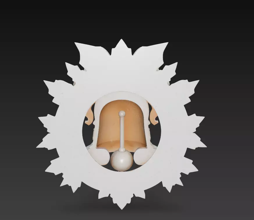 Floral Bell Ornament - Stylized Christmas 3D Model 3D print model_5