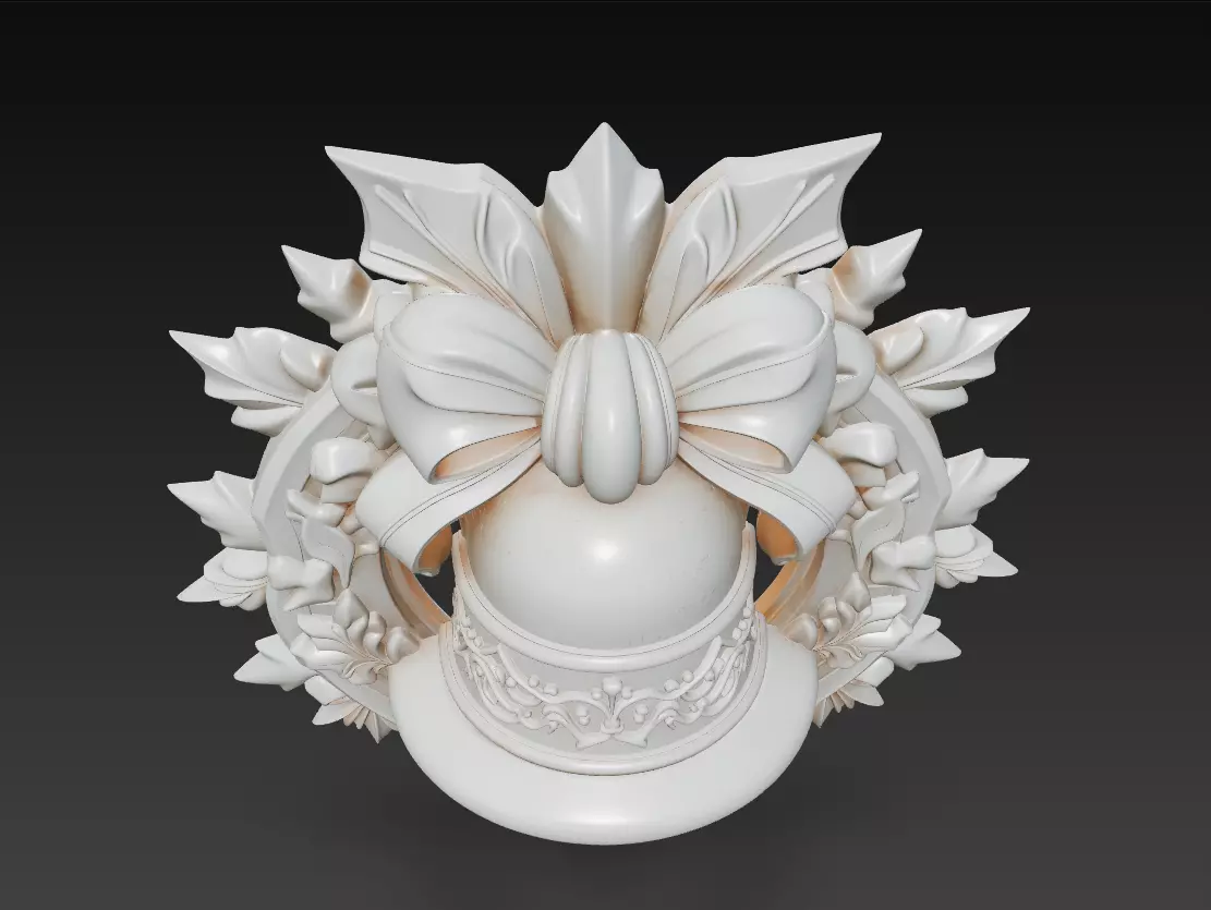 Floral Bell Ornament - Stylized Christmas 3D Model 3D print model_4