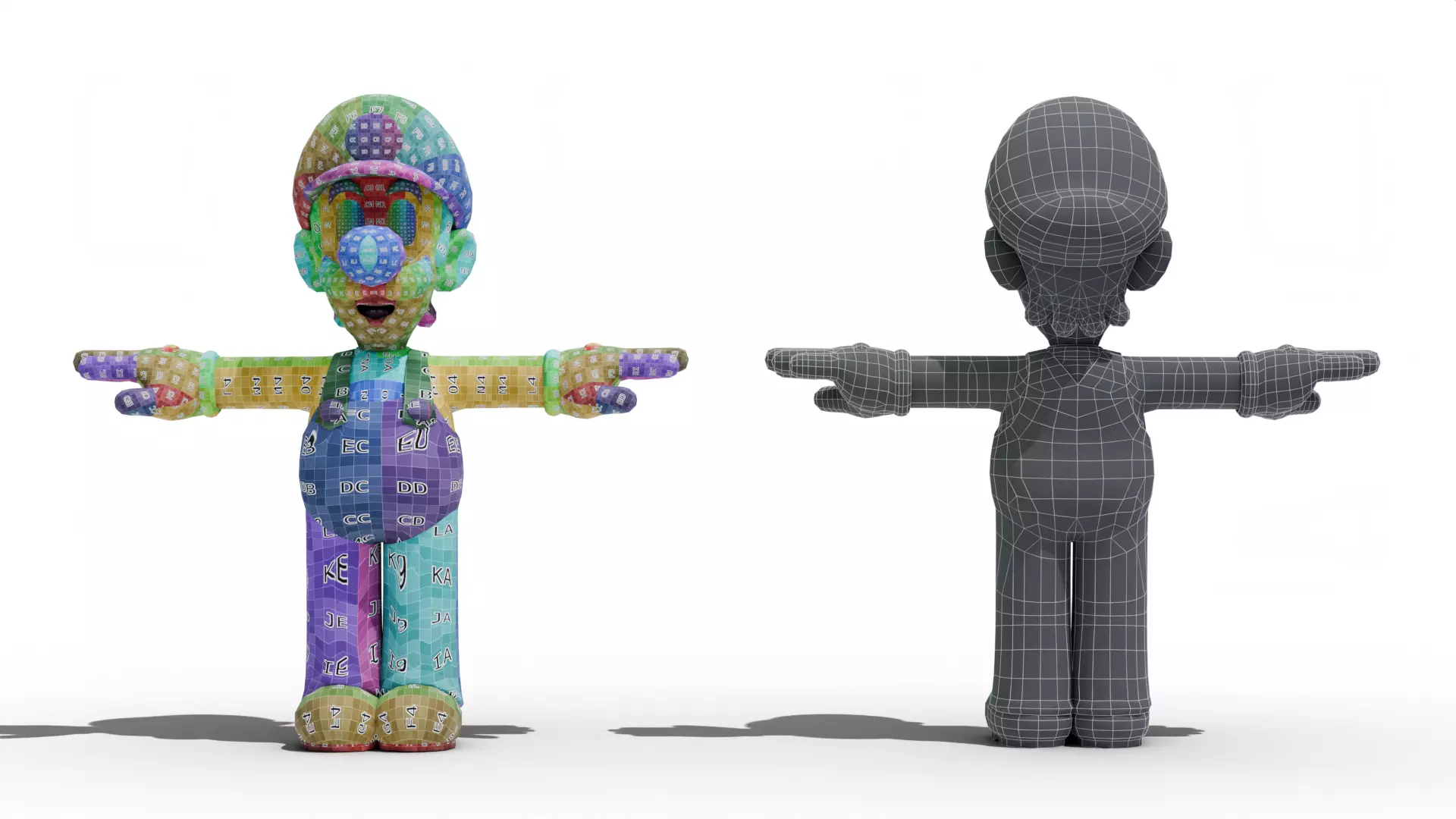 Luigi - Mario Low-poly 3D model_10