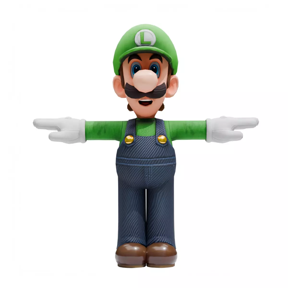 Luigi - Mario Low-poly 3D model_0
