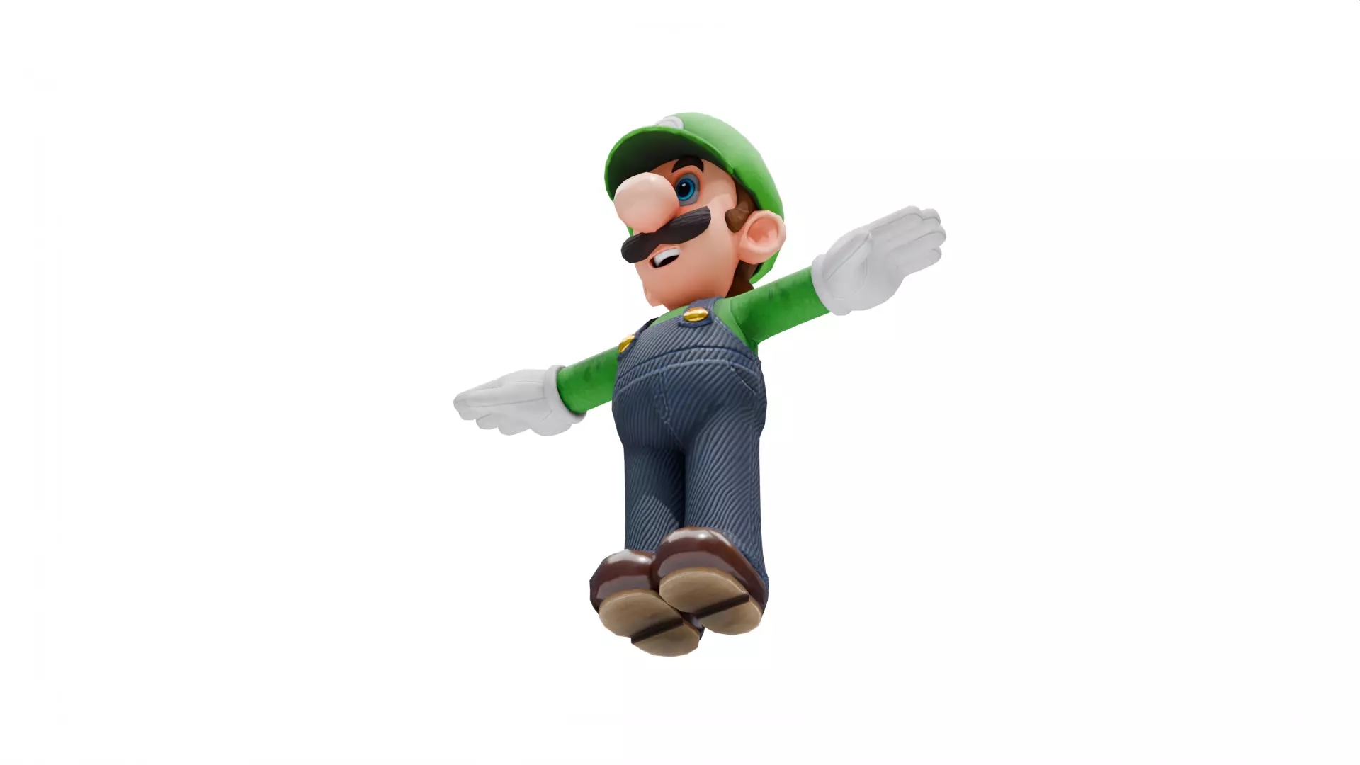 Luigi - Mario Low-poly 3D model_7