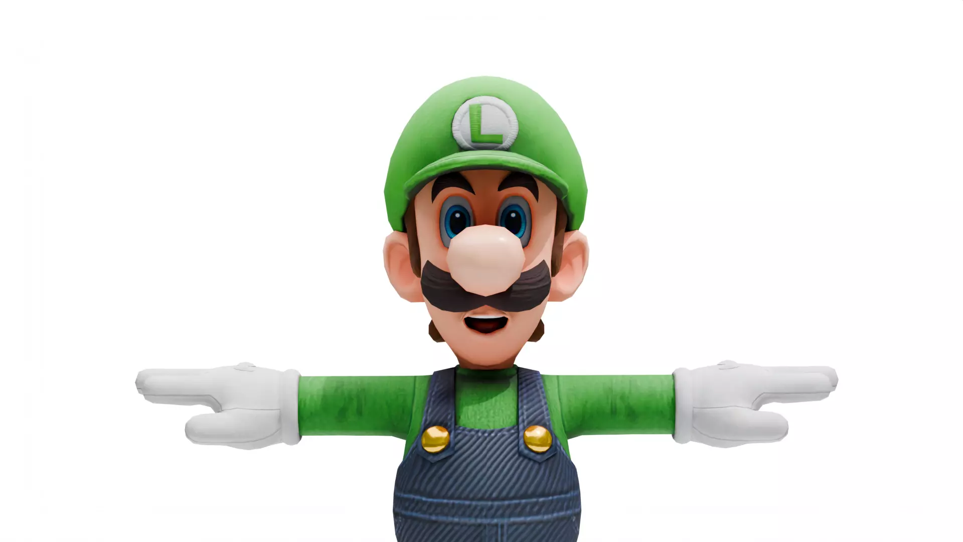 Luigi - Mario Low-poly 3D model_1