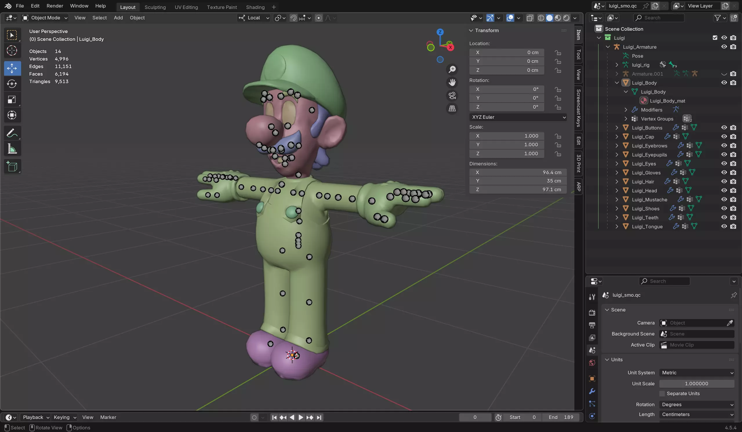 Luigi - Mario Low-poly 3D model_11