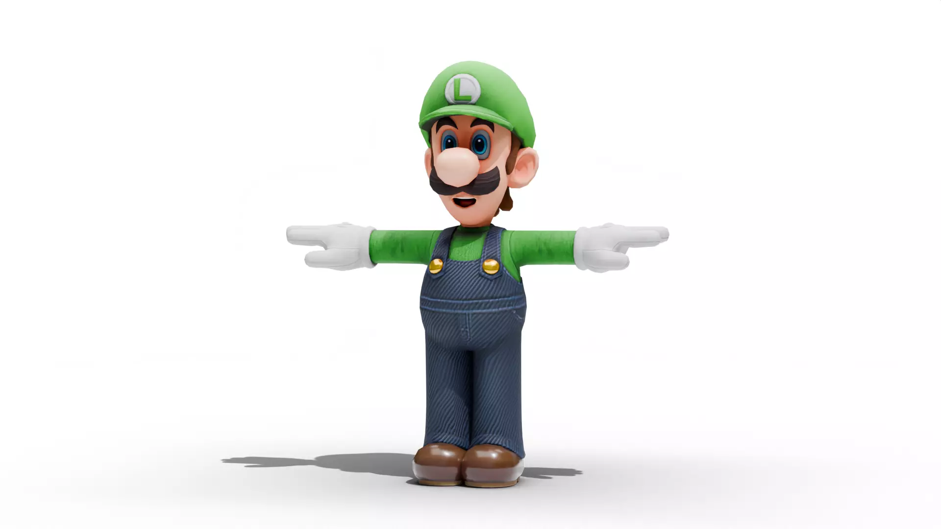 Luigi - Mario Low-poly 3D model_2