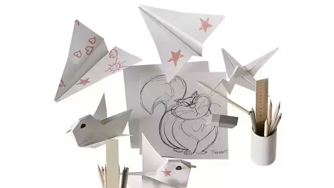 Origami childrens creativity 3D model