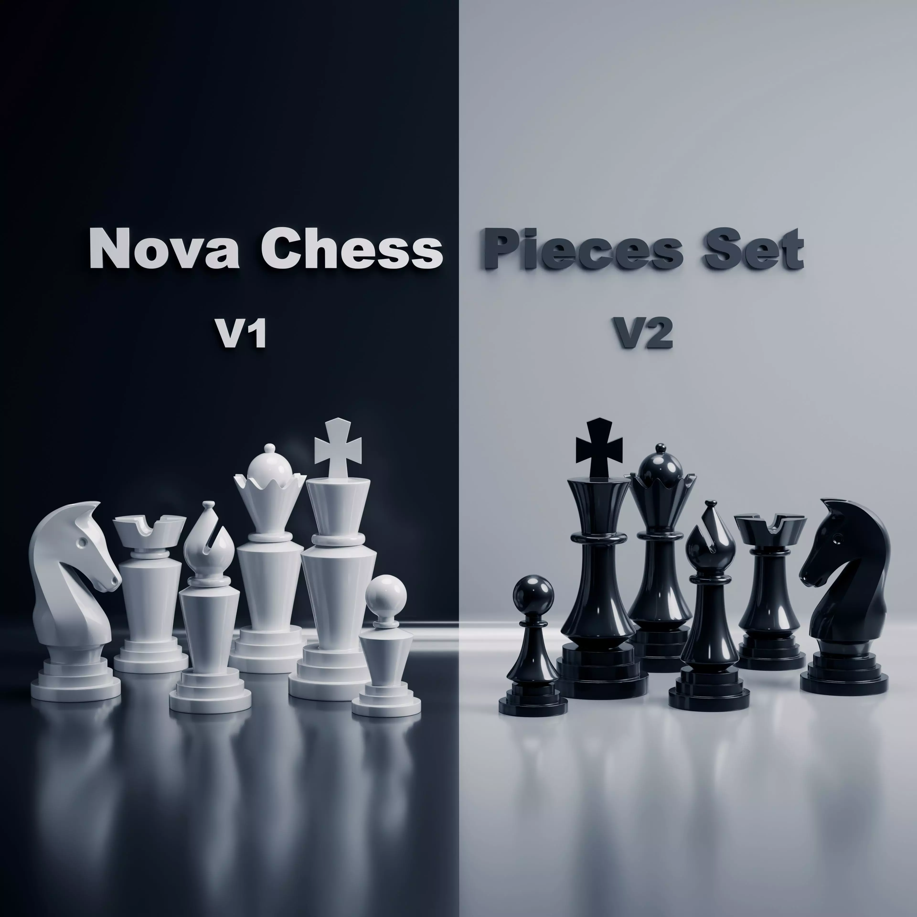 Nova Chess Pieces Set 3D print model