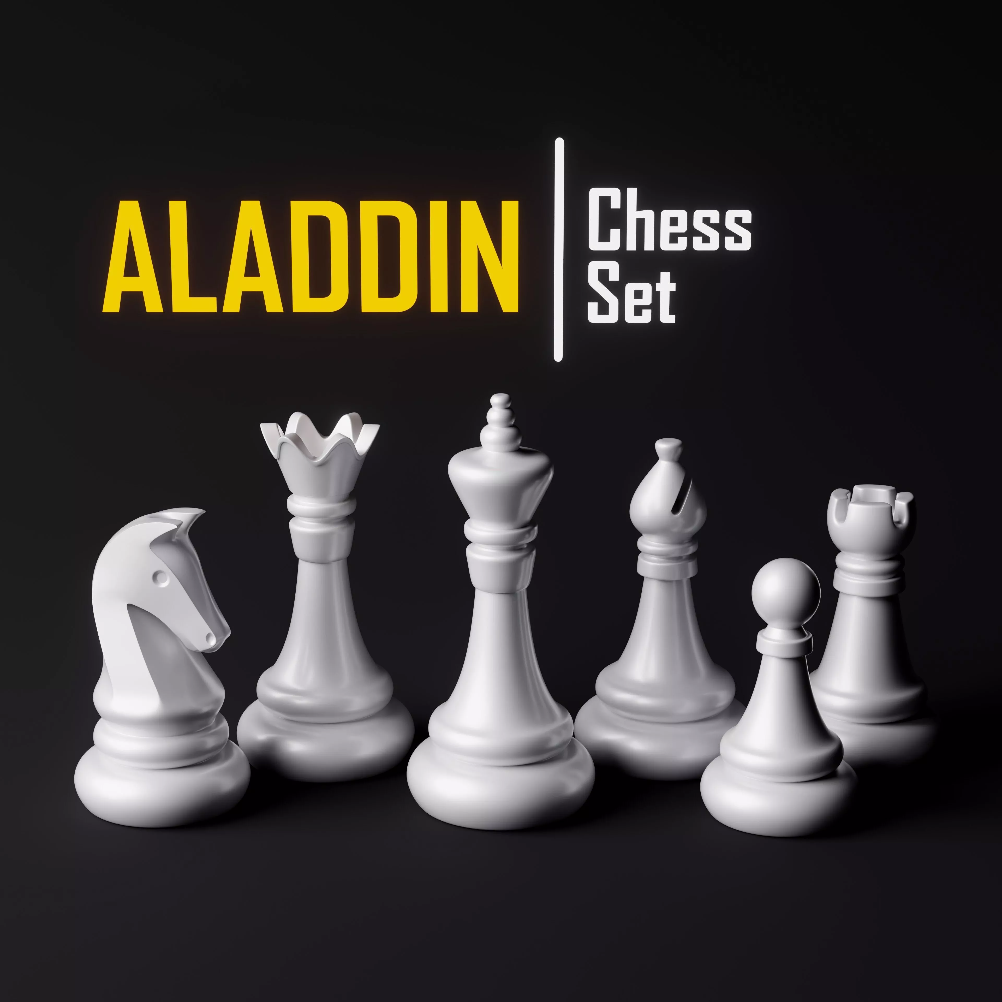 Aladdin Chess Pieces Set 3D print model