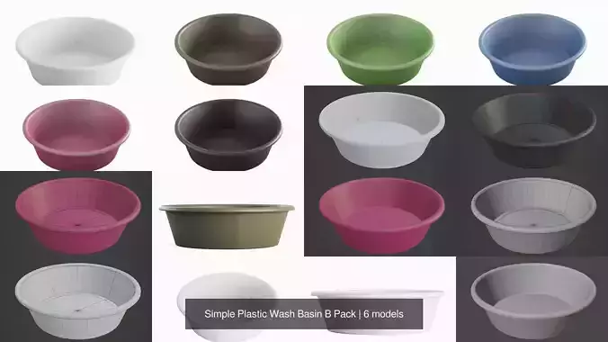 Simple Plastic Wash Basin B Pack