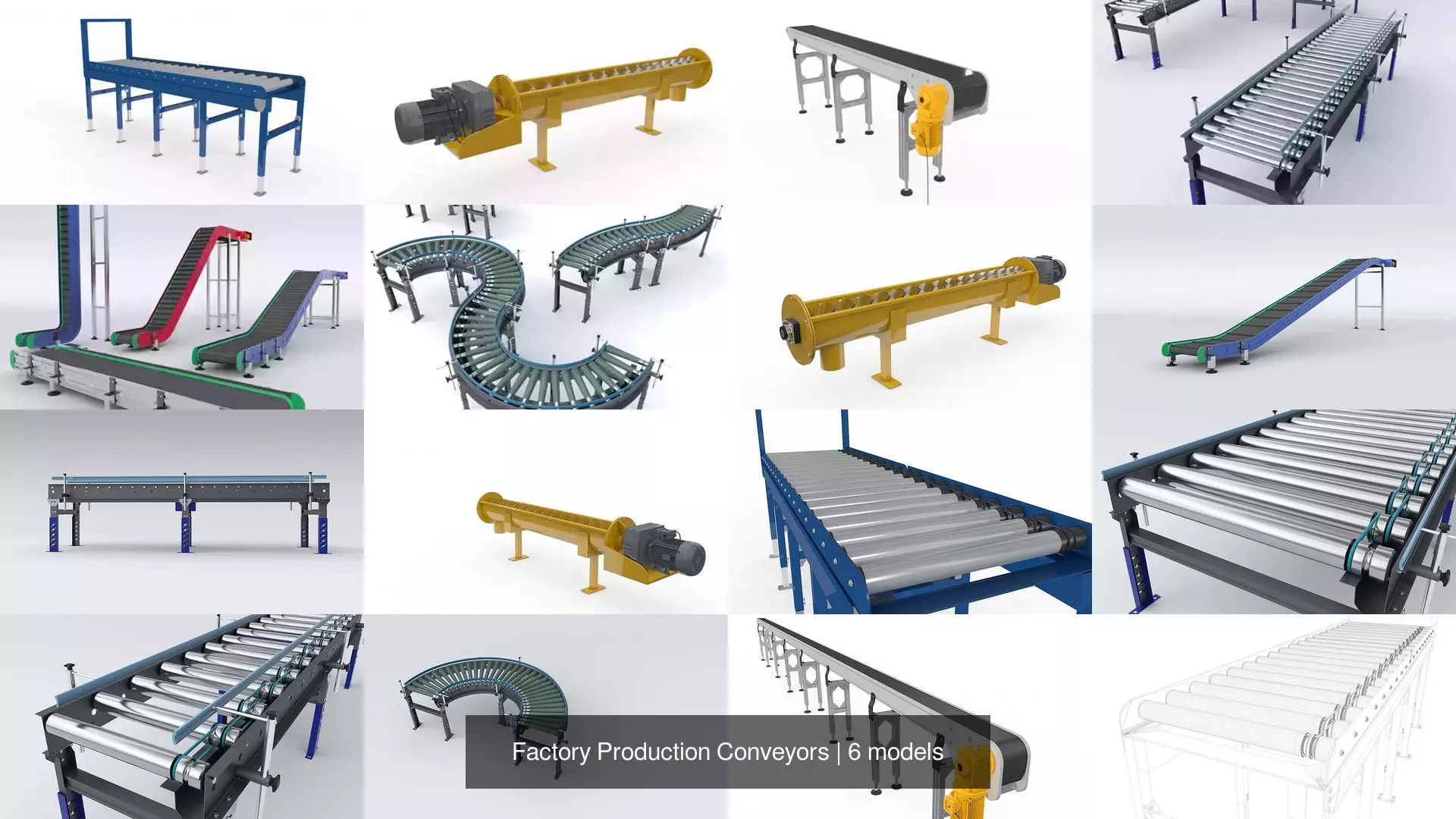Factory Production Conveyors 3D Model Collection_0