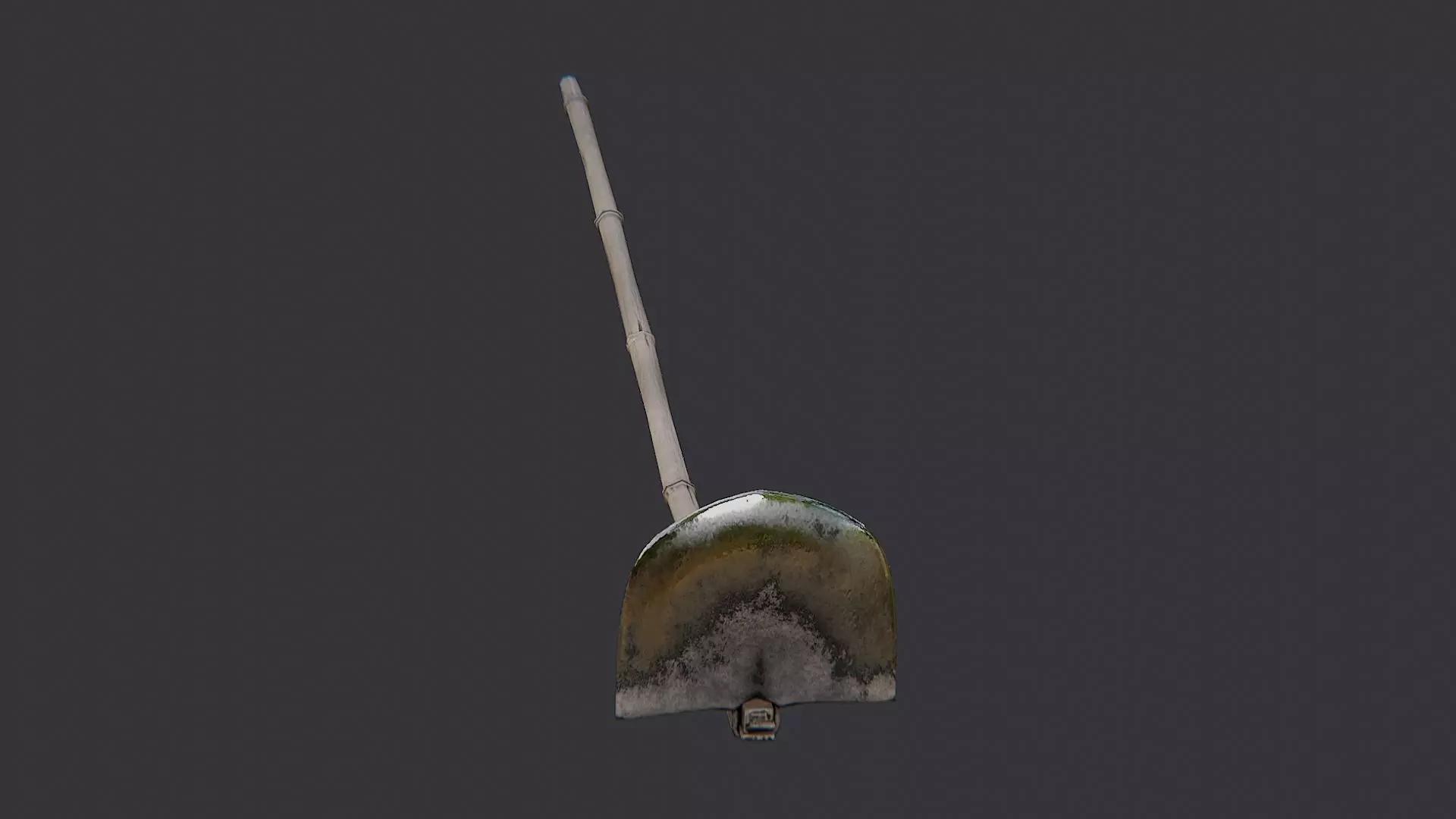 Farming Hoe with Wooden Handle and Metal Blade Low-poly 3D model_3