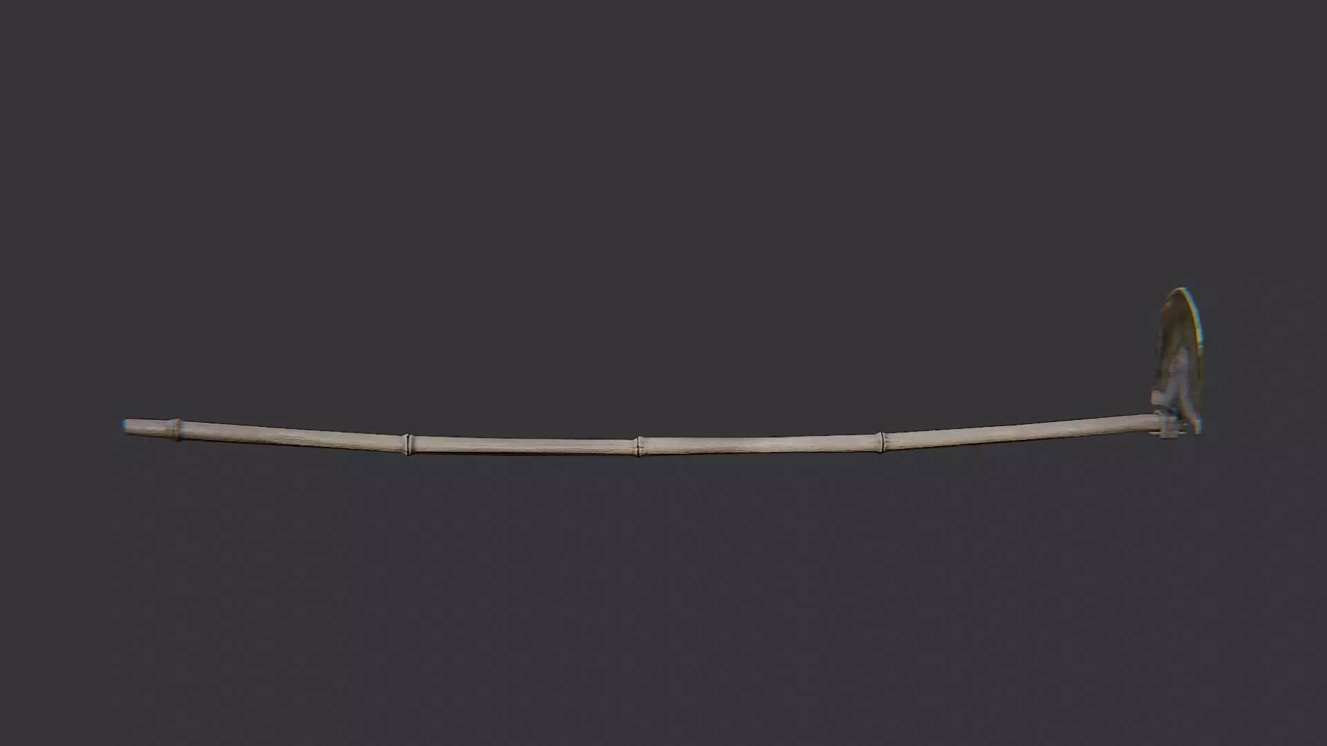 Farming Hoe with Wooden Handle and Metal Blade Low-poly 3D model_2