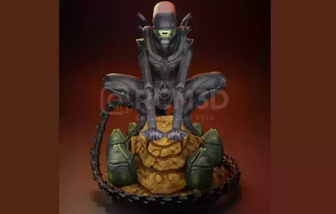 Alien Xenomorph statue joystick holder