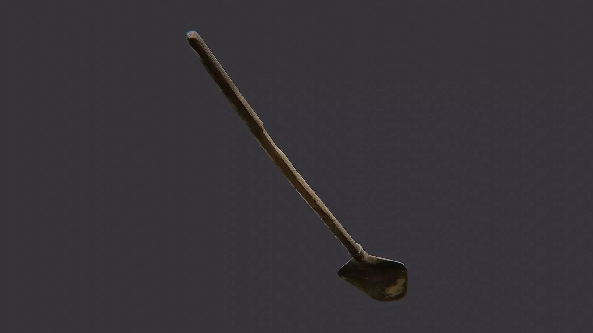 Farming Shovel with Wooden Handle Low-poly 3D model_5