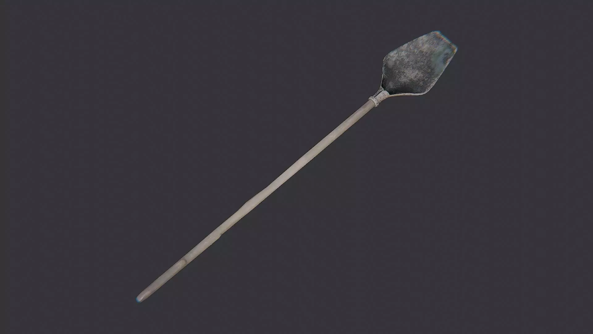 Farming Shovel with Wooden Handle Low-poly 3D model_4