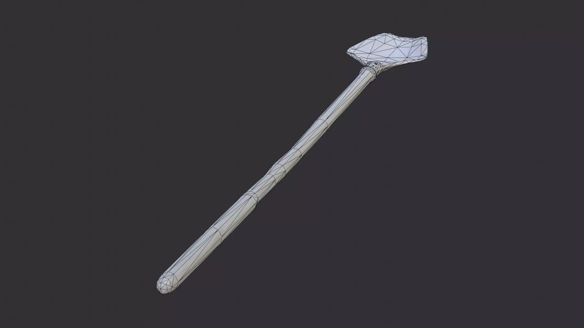 Farming Shovel with Wooden Handle Low-poly 3D model_7