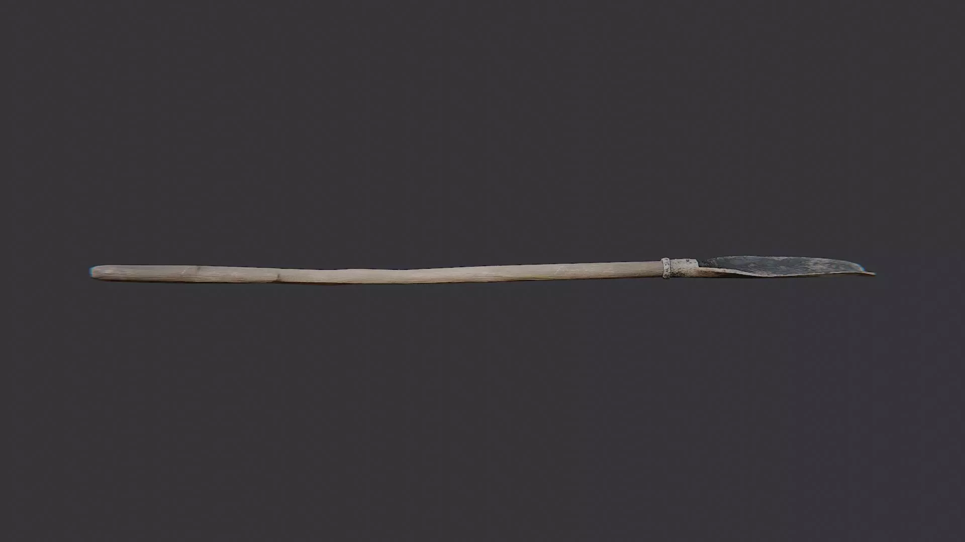 Farming Shovel with Wooden Handle Low-poly 3D model_2