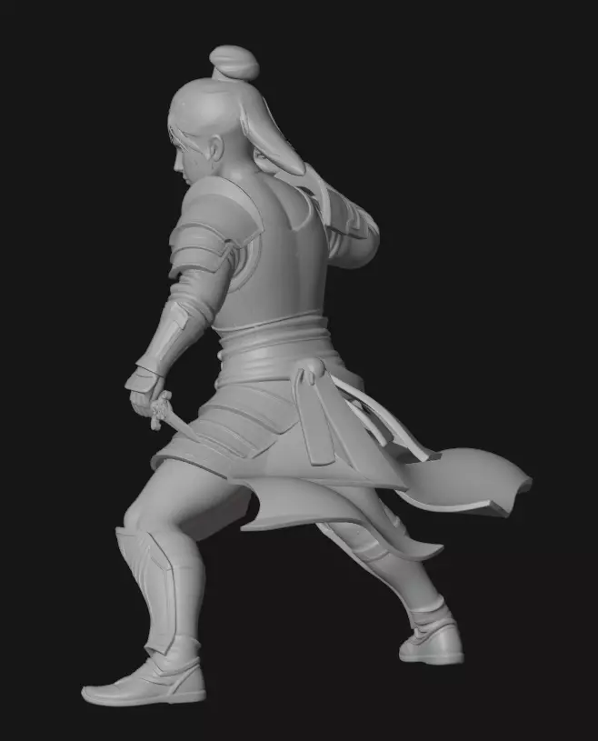 Stylized Female Warrior 3D model_8