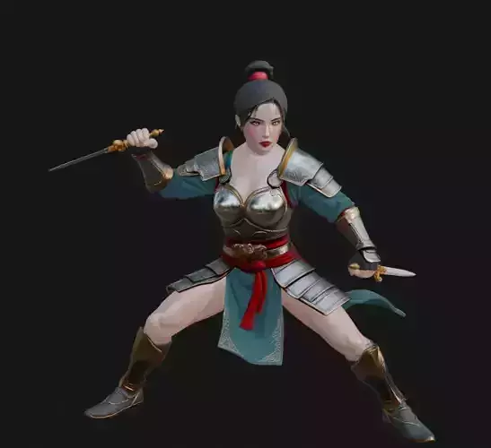 Stylized Female Warrior 3D model Stylized Female Warrior 3D model