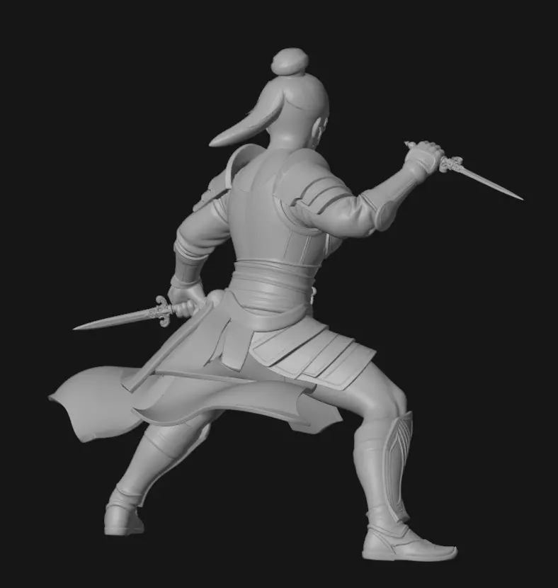 Stylized Female Warrior 3D model_9