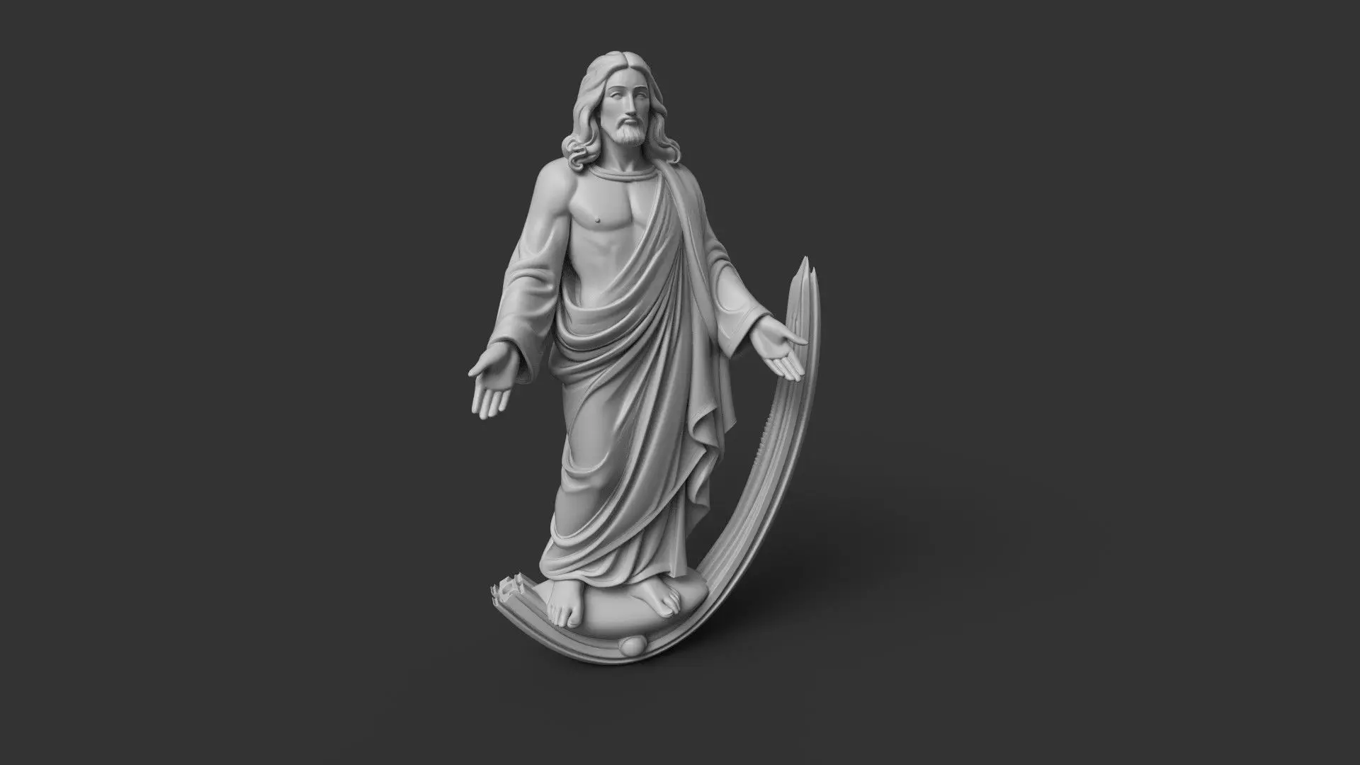 Jesus Christ 3D Statue - Standing Savior Figure 3D print model_7