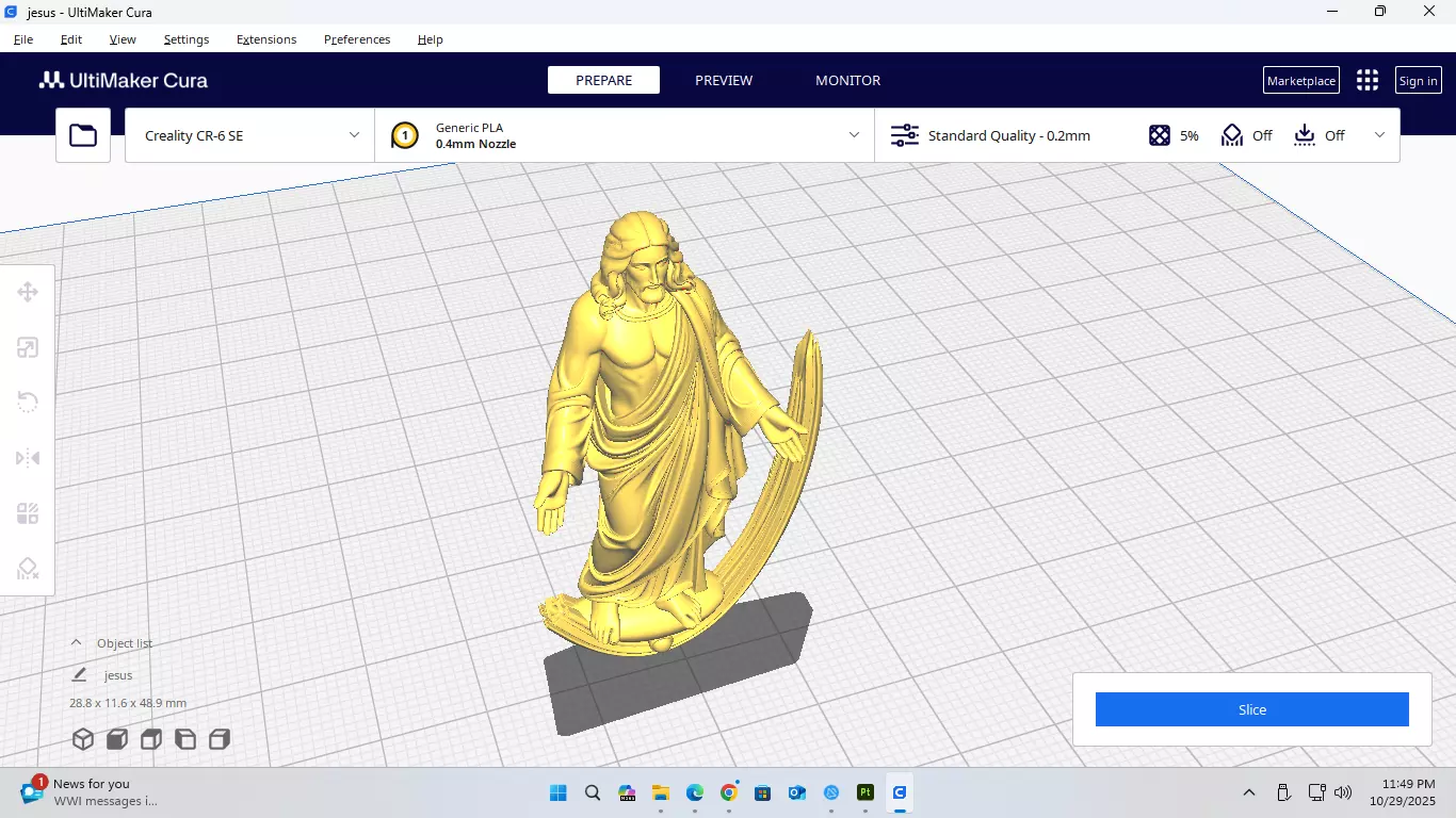 Jesus Christ 3D Statue - Standing Savior Figure 3D print model_8