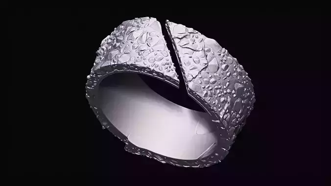 Organic stone rock texture ring 