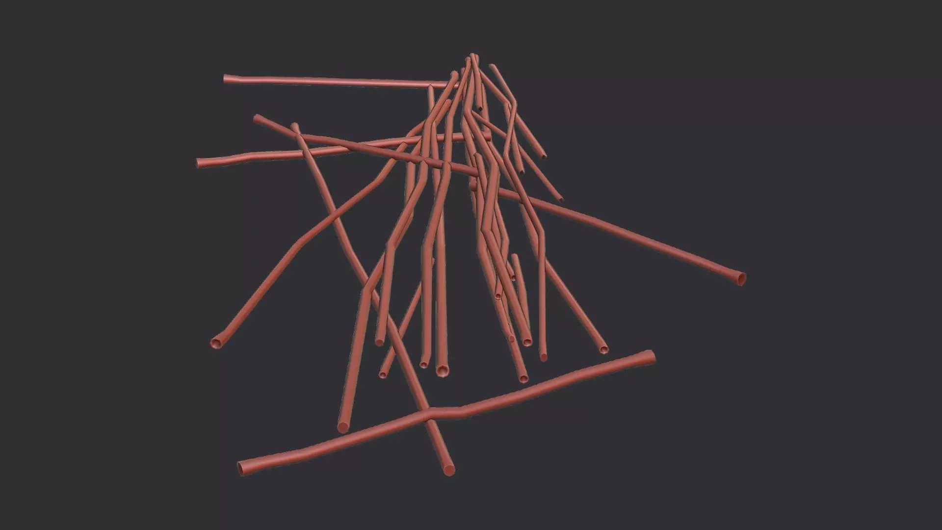 Trampled Reed Fence Debris Low-poly 3D model_6