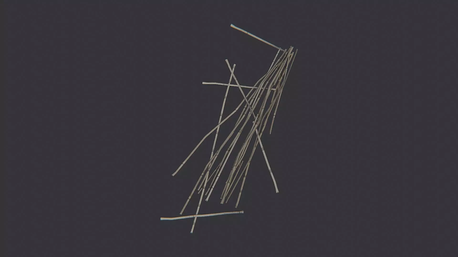 Trampled Reed Fence Debris Low-poly 3D model_4