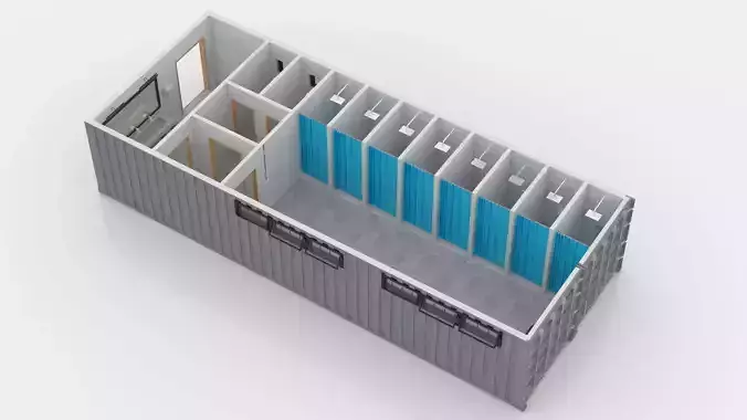 Container Changing Room 3D model 6