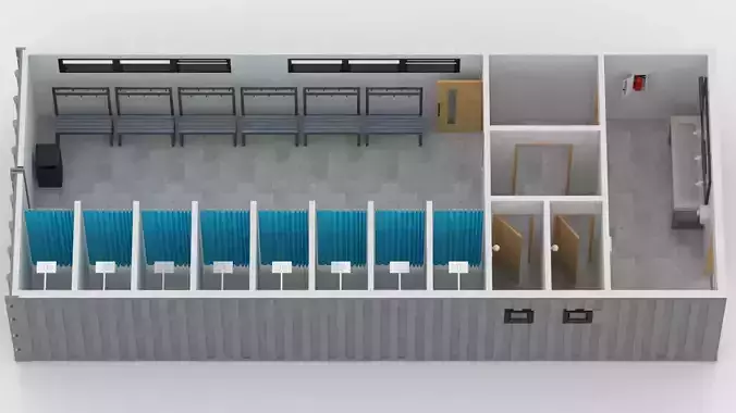 Container Changing Room 3D model 7
