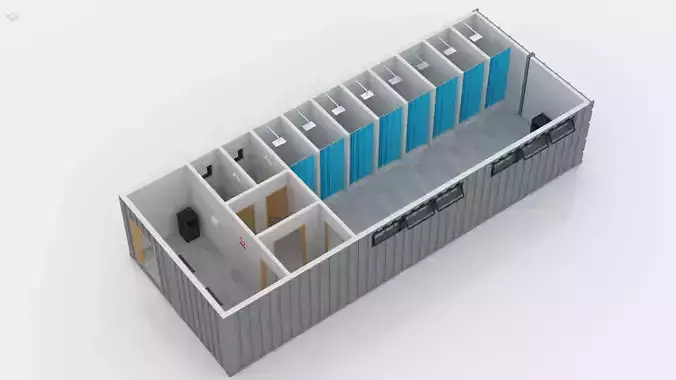 Container Changing Room 3D model 4