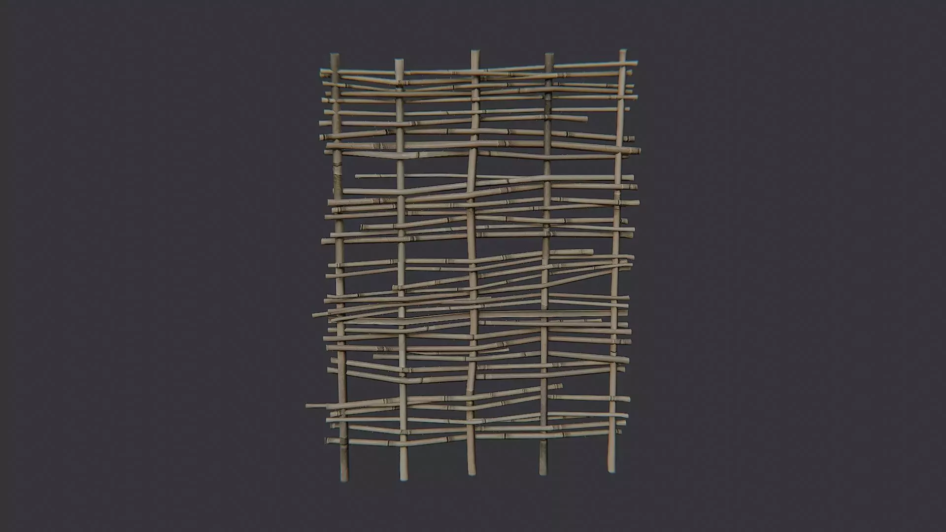 Reed Fence Panel for Exterior Garden Scenes Low-poly 3D model_2