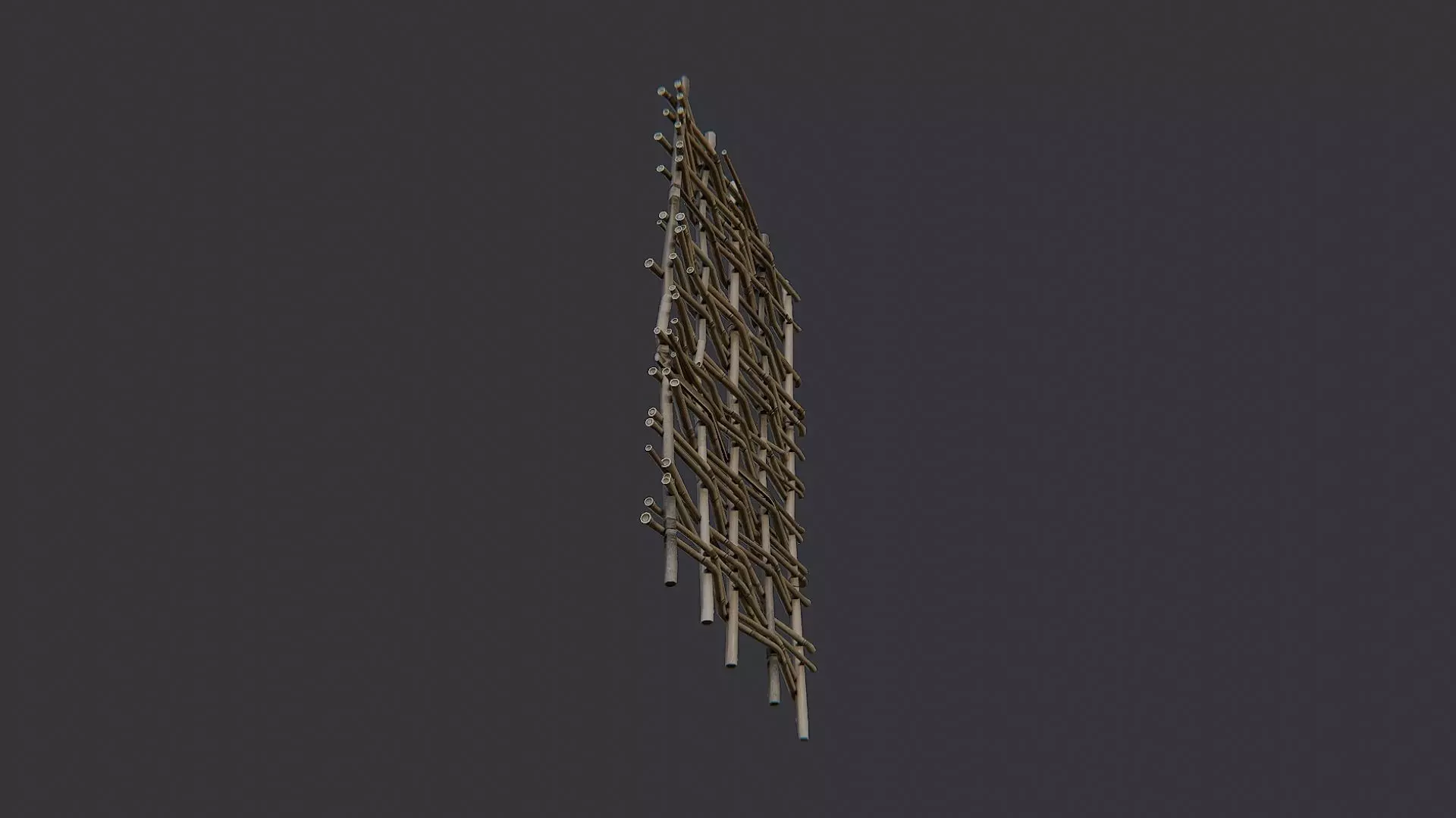 Reed Fence Panel for Exterior Garden Scenes Low-poly 3D model_5