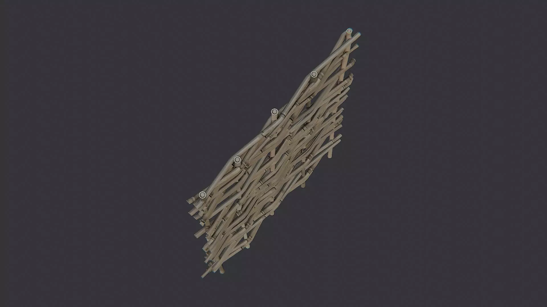 Reed Fence Panel for Exterior Garden Scenes Low-poly 3D model_4