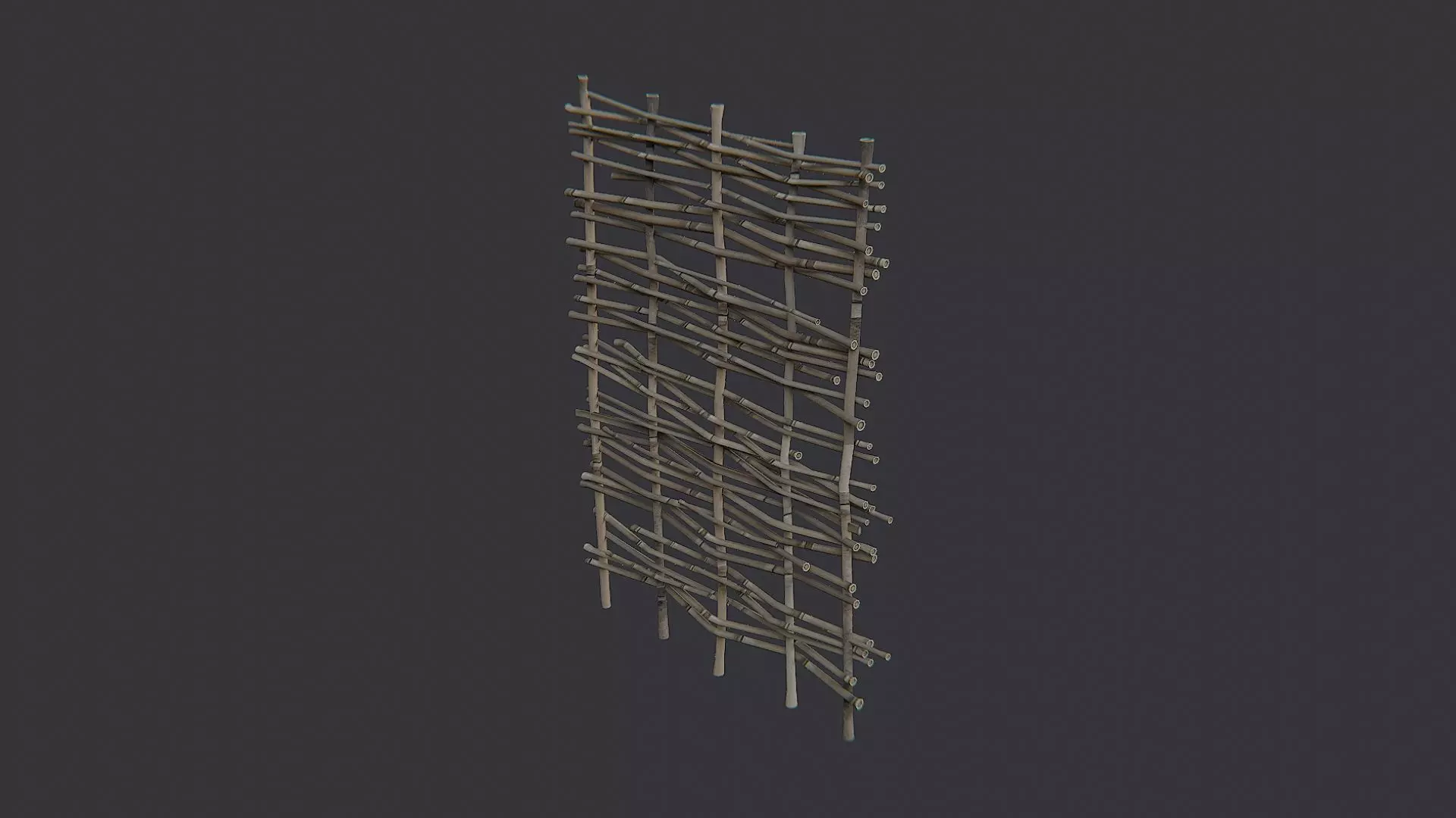 Reed Fence Panel for Exterior Garden Scenes Low-poly 3D model_1