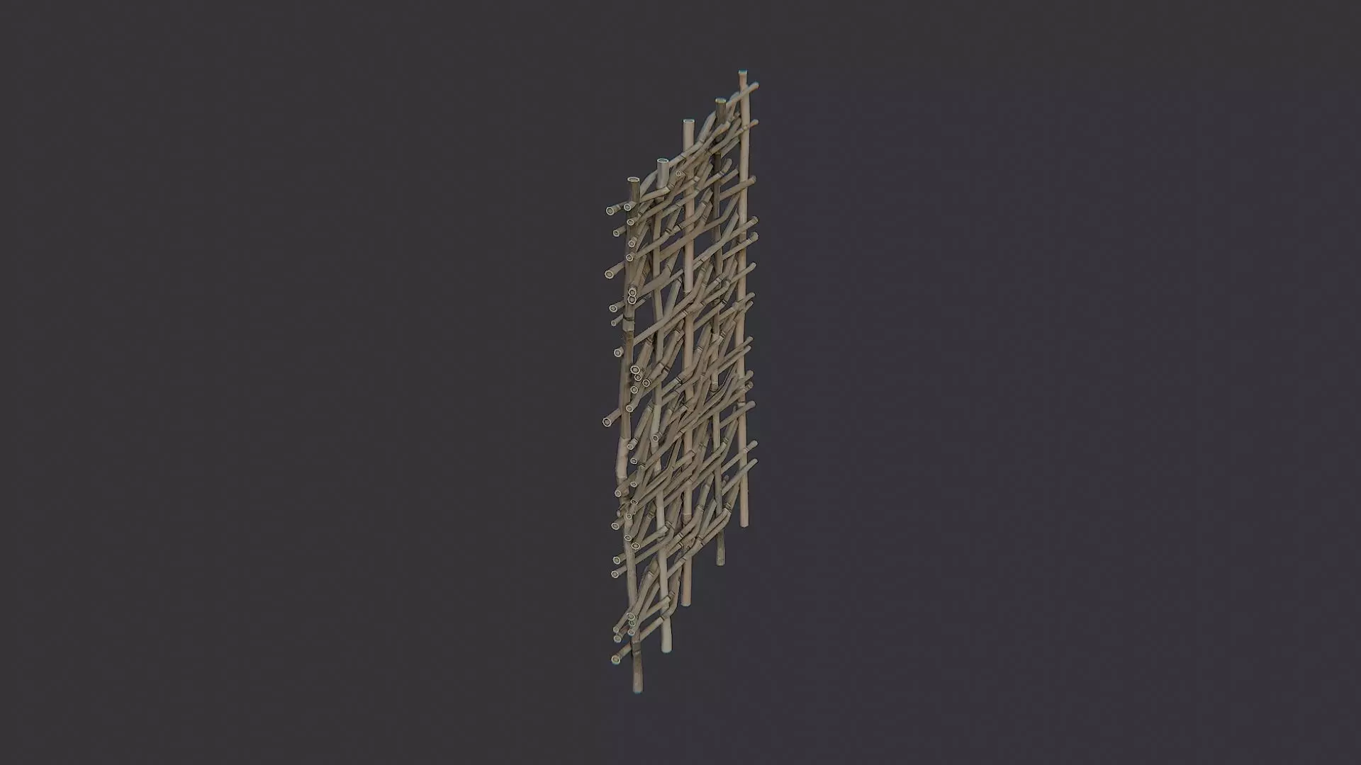 Reed Fence Panel for Exterior Garden Scenes Low-poly 3D model_0