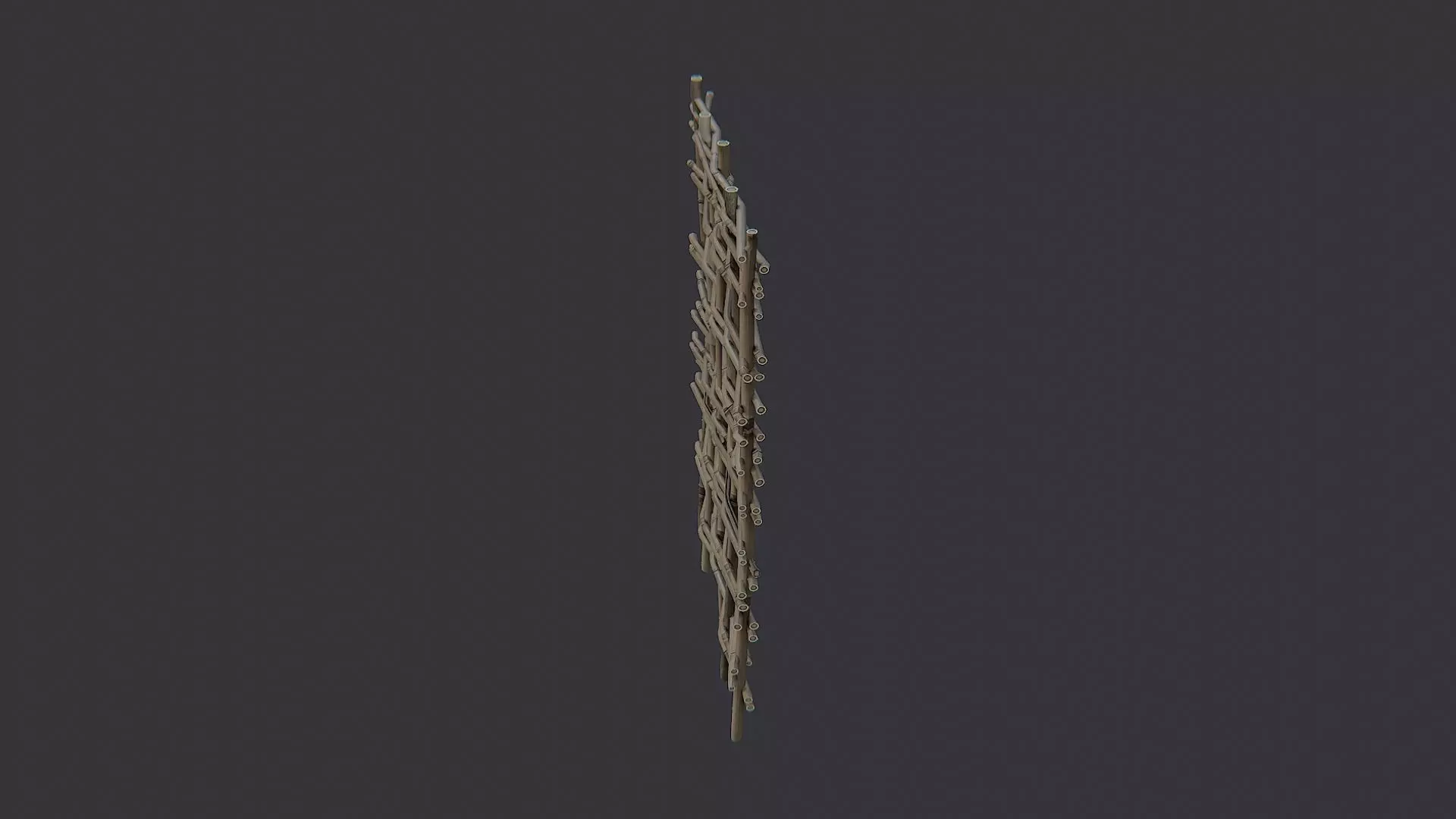 Reed Fence Panel for Exterior Garden Scenes Low-poly 3D model_3