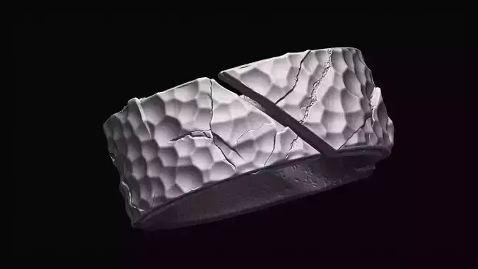 hammer Rock stone unique Ring 3D print model