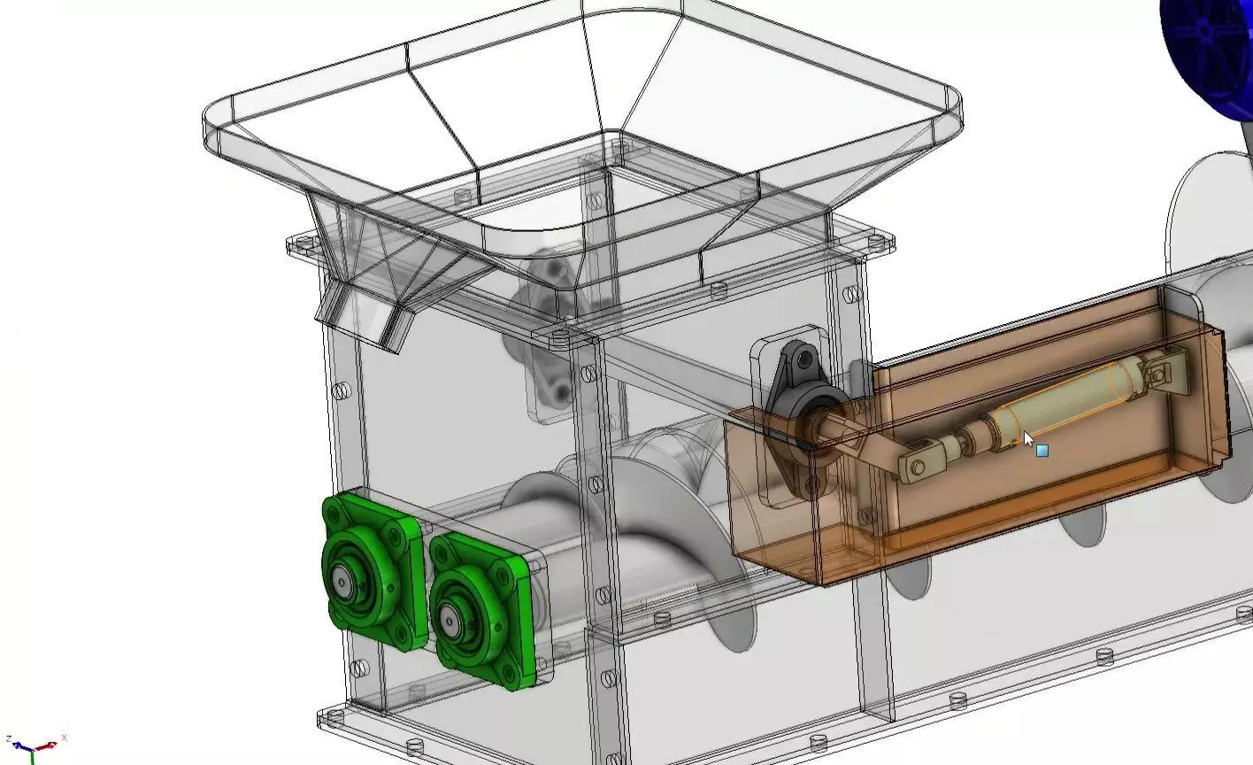 Twin Screw Conveyor - Efficient Material Mixing System 3D model_20