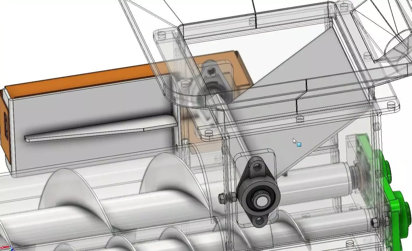 Twin Screw Conveyor - Efficient Material Mixing System 3D model_11