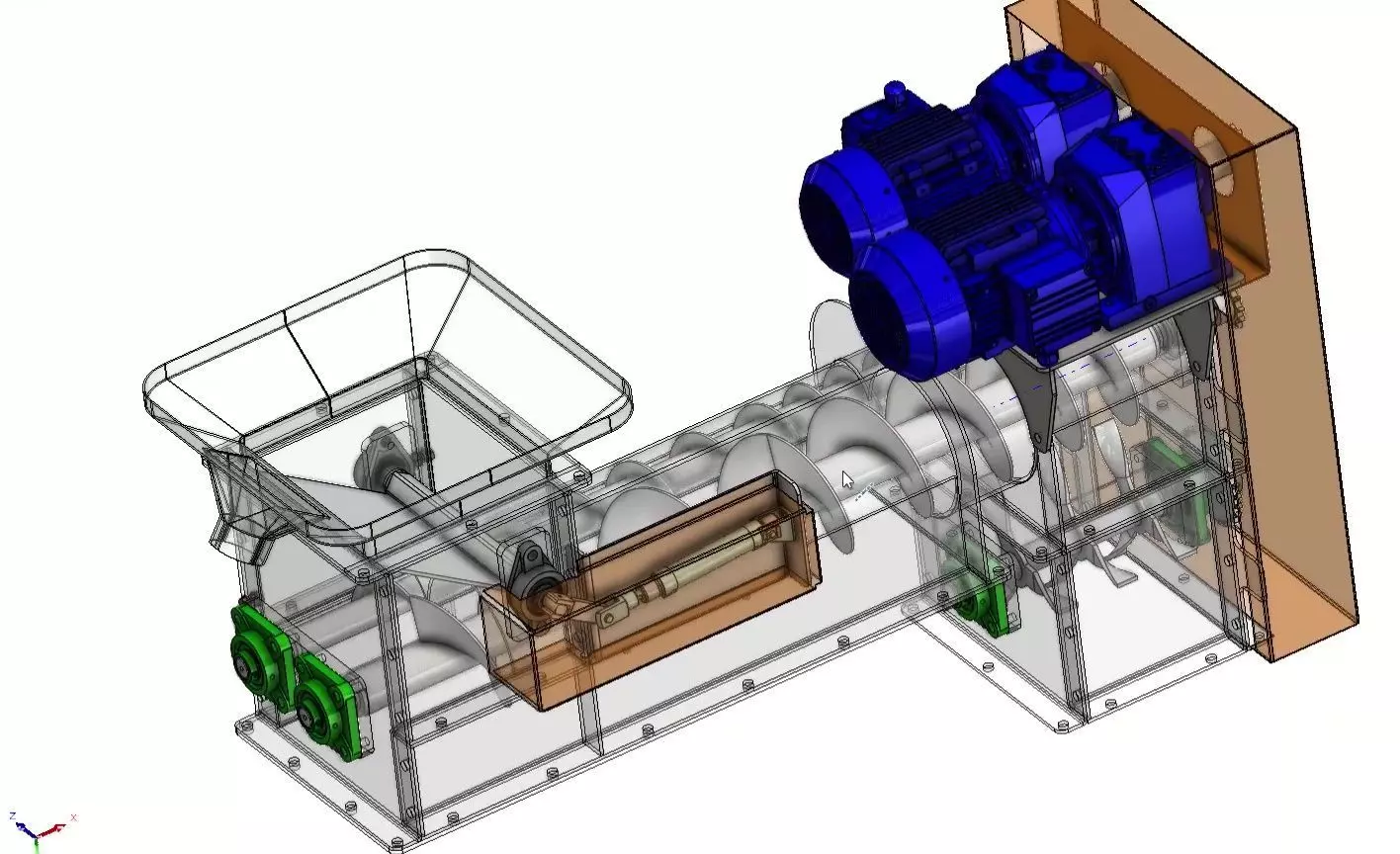 Twin Screw Conveyor - Efficient Material Mixing System 3D model_15