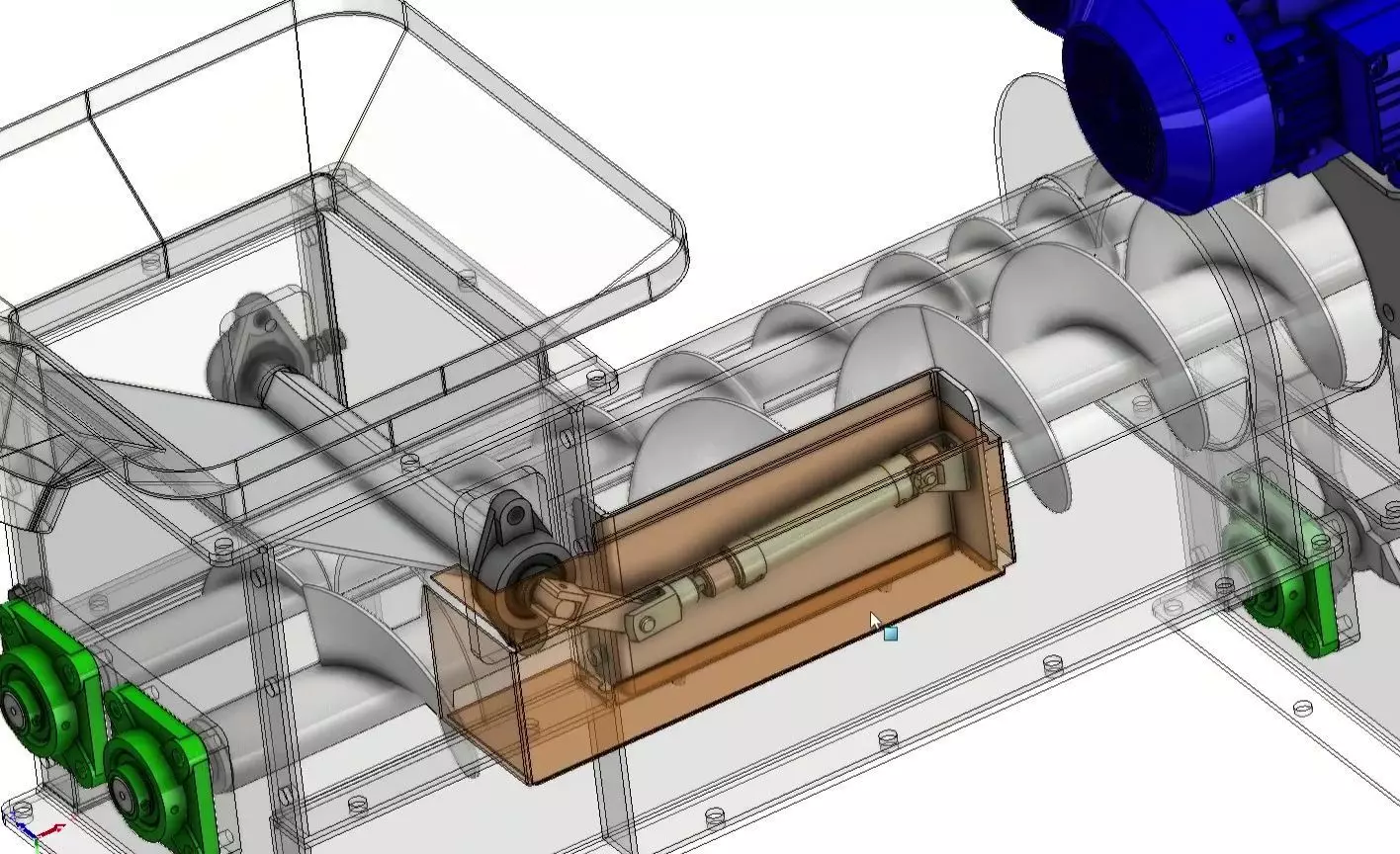 Twin Screw Conveyor - Efficient Material Mixing System 3D model_14