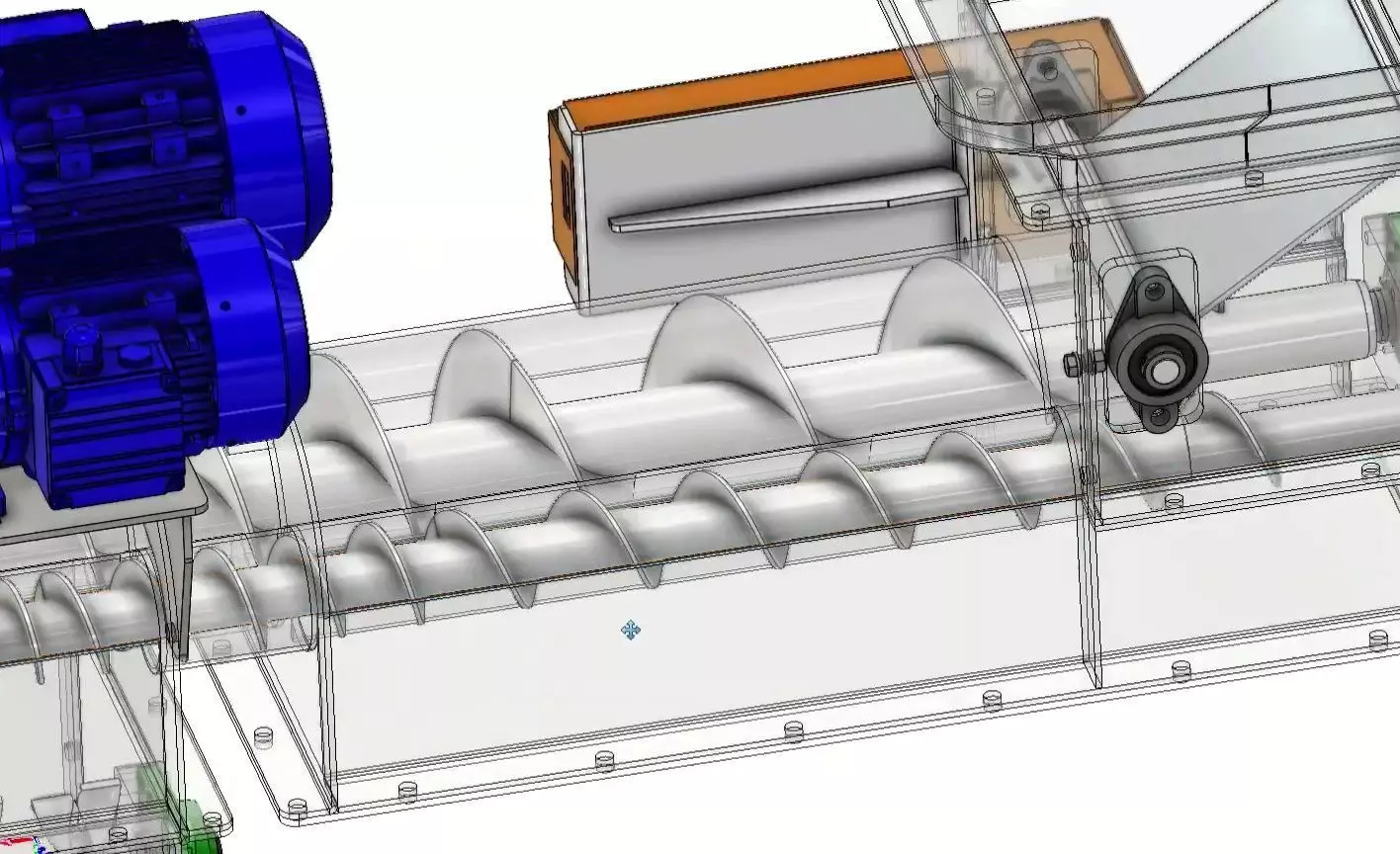 Twin Screw Conveyor - Efficient Material Mixing System 3D model_10