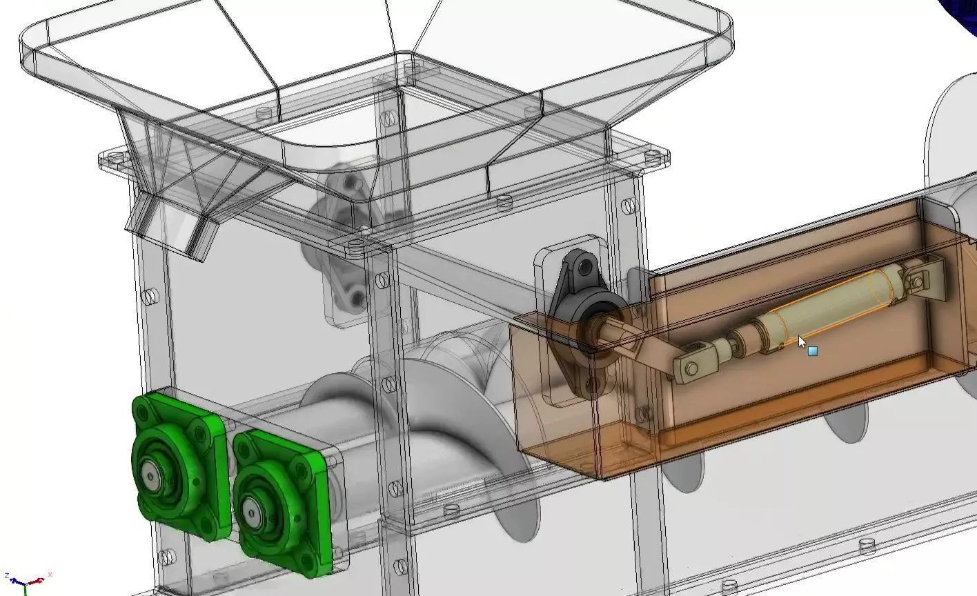 Twin Screw Conveyor - Efficient Material Mixing System 3D model_13