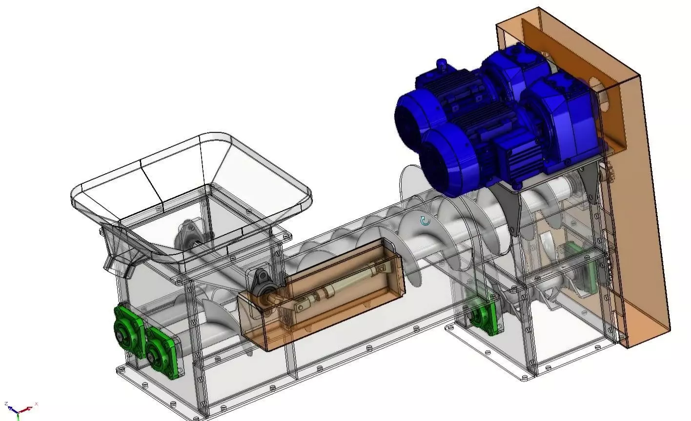 Twin Screw Conveyor - Efficient Material Mixing System 3D model_16