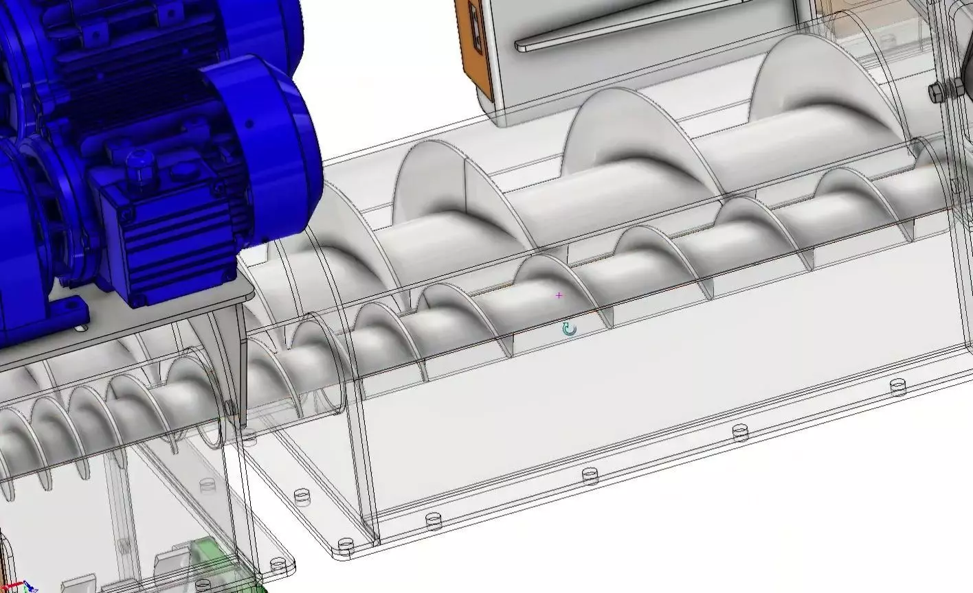 Twin Screw Conveyor - Efficient Material Mixing System 3D model_9