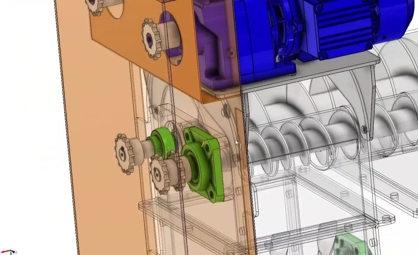 Twin Screw Conveyor - Efficient Material Mixing System 3D model_8