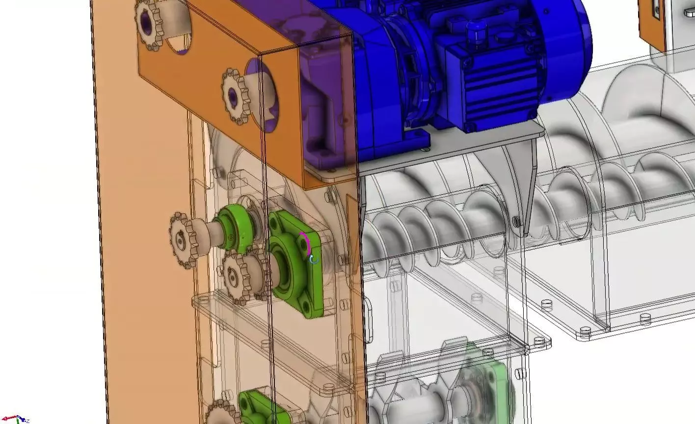 Twin Screw Conveyor - Efficient Material Mixing System 3D model_7
