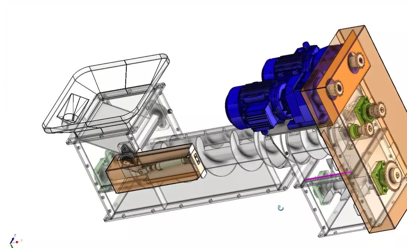 Twin Screw Conveyor - Efficient Material Mixing System 3D model_18