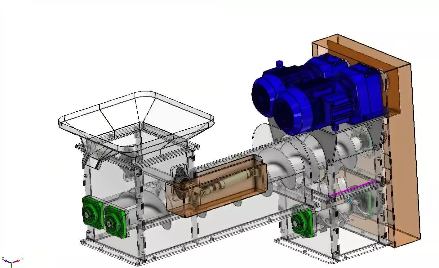 Twin Screw Conveyor - Efficient Material Mixing System 3D model_19